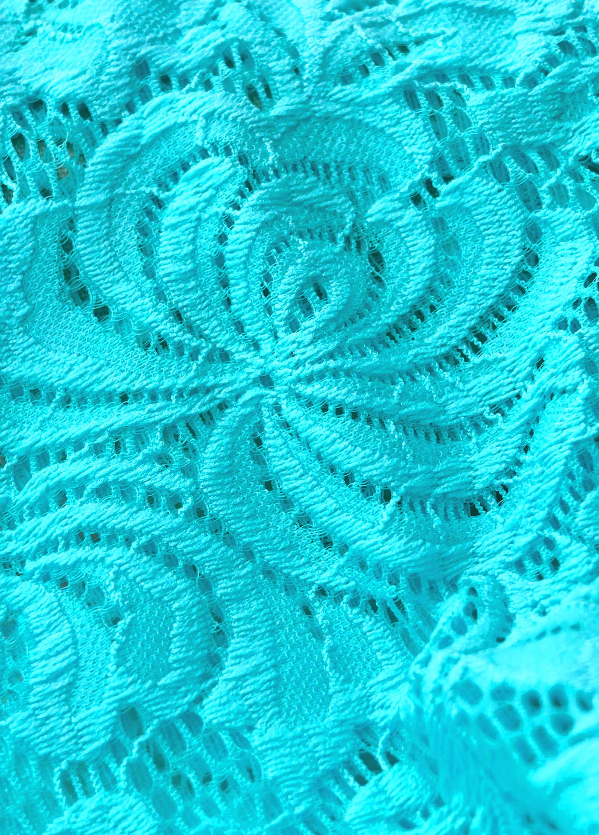 Cyan swimwear,Plain Color swimwear,ROTITA Lace V-Neck Cyan One Piece Swimwear and Bra