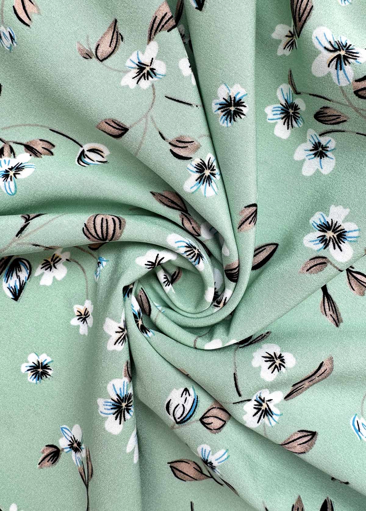 Sage Green bottoms,Ditsy Floral bottoms,Ditsy Floral Print Sage Green Elastic Waist Skirt