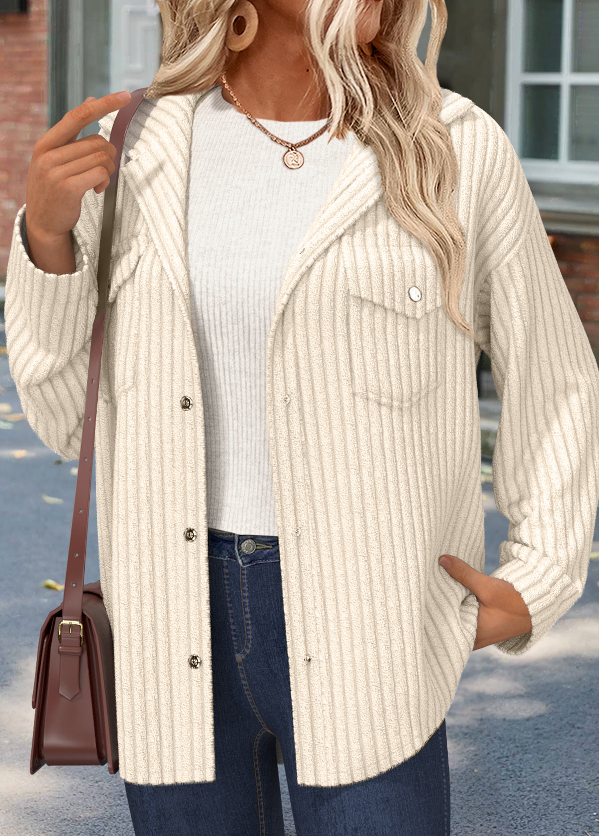 Beige tops,Plain Color tops,ROTITA Tummy Coverage Beige Long Sleeve Shirt