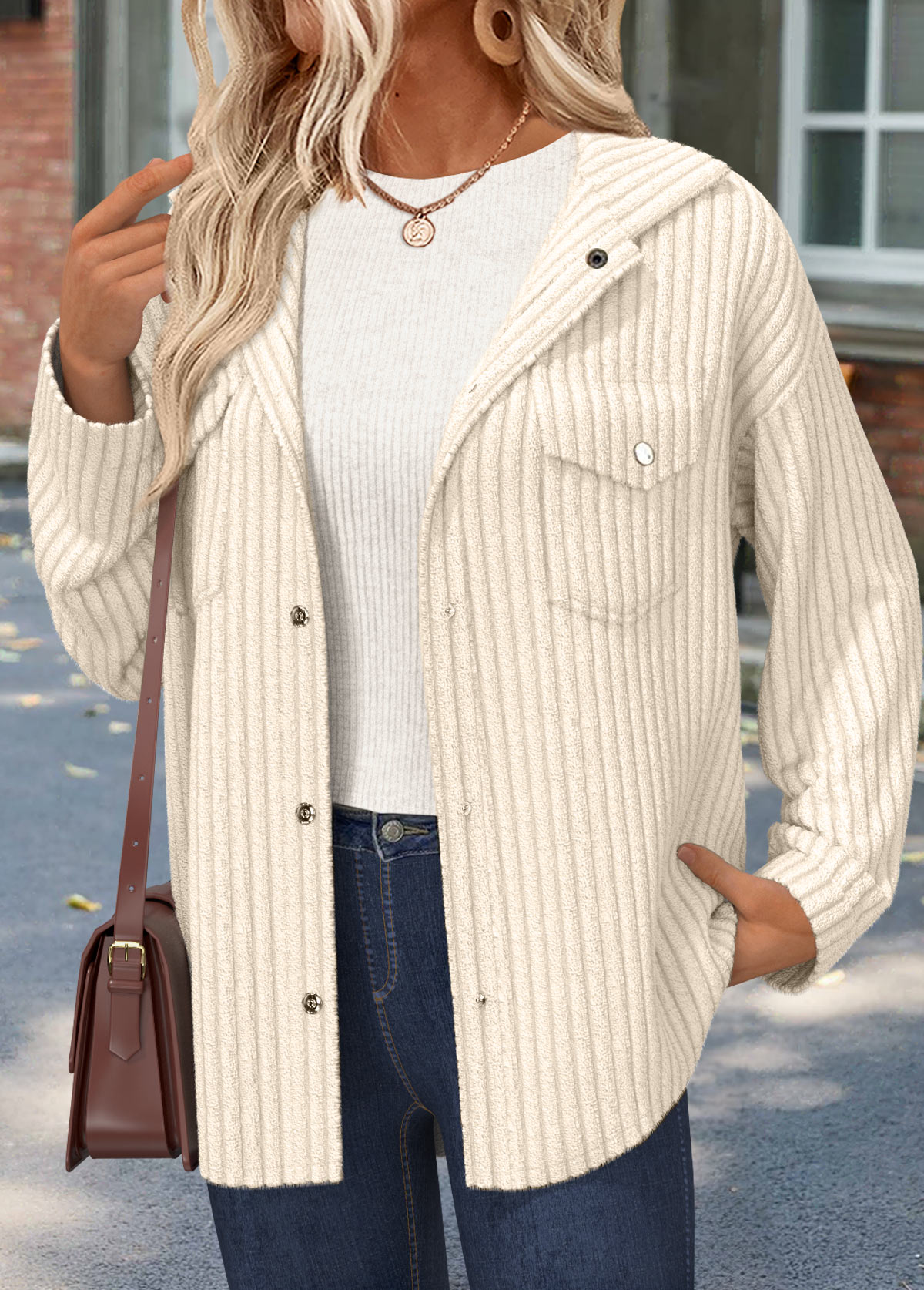 Beige tops,Plain Color tops,ROTITA Tummy Coverage Beige Long Sleeve Shirt