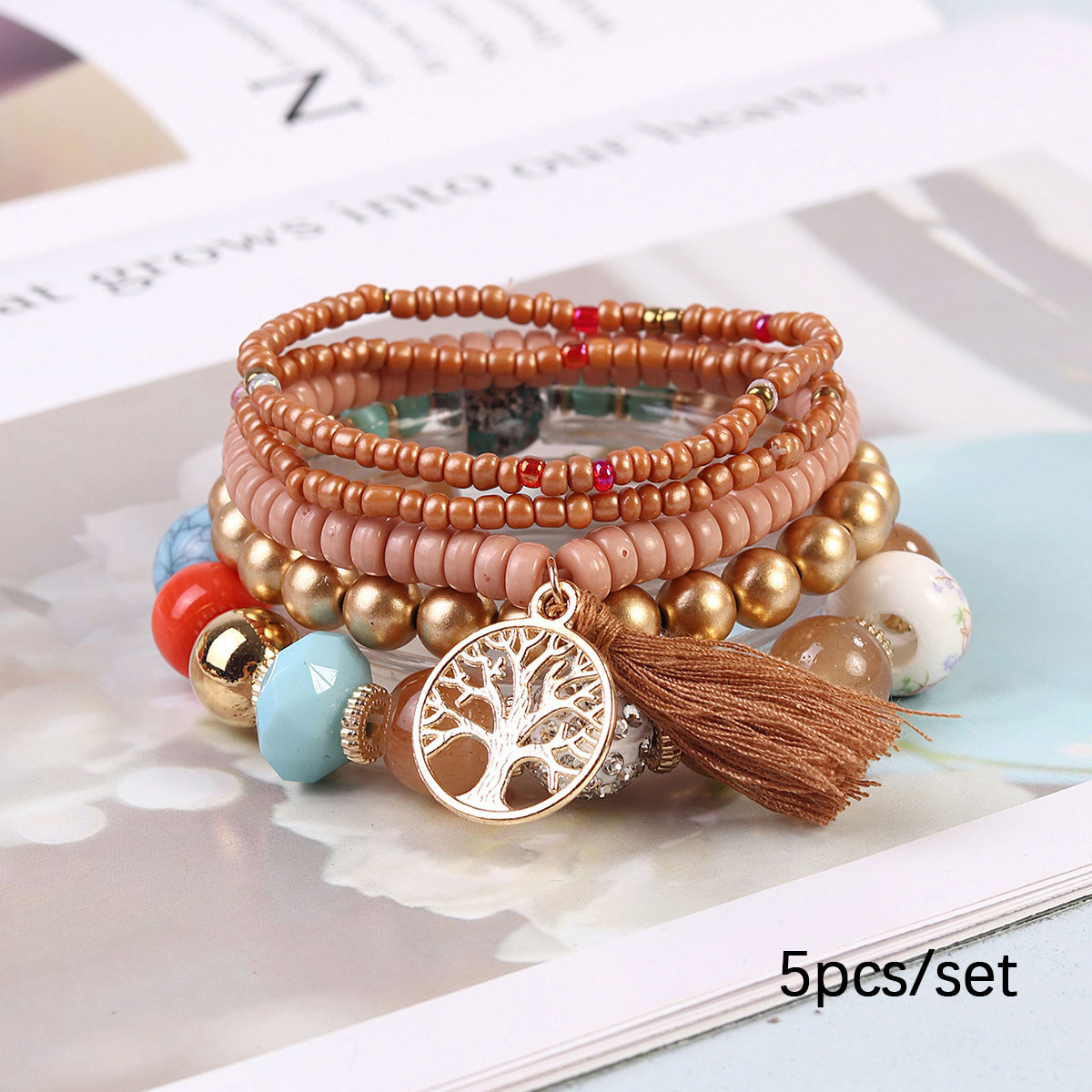 Light Coffee jewelry,Light Coffee Color Seed Beads Bracelets