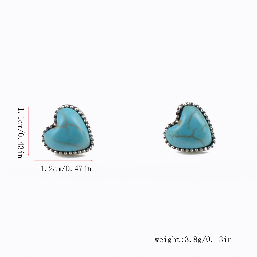 Mint Green jewelry,Heart Mint Green Alloy Detail Earrings