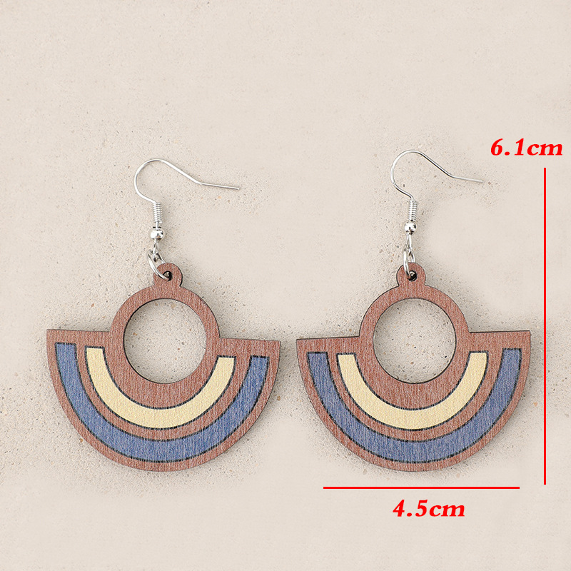 Dark Coffee jewelry,Dark Coffee Color Wood Detail Earrings