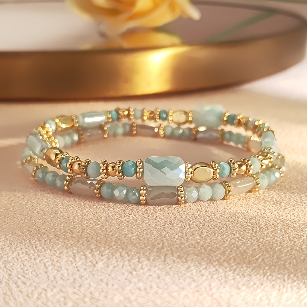 Sage Green jewelry,Light Green jewelry,Geometric jewelry,Sage Green Acrylic Beaded Bracelet Set