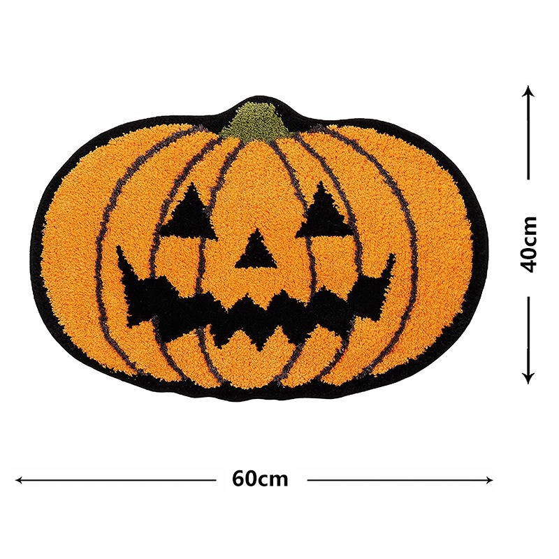 Orange accessories,Halloween accessories,Halloween Pumpkin Print Orange Cat Paw Pad Bath Mat