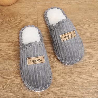 Light Grey shoes,Letter shoes,Letter Print Light Grey Falt Round Toe Slippers