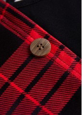 Red tops,Plaid tops,ROTITA Criss Cross Plaid Red Fake Two Piece Twinset