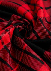 Red tops,Plaid tops,ROTITA Criss Cross Plaid Red Fake Two Piece Twinset