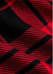 Red tops,Plaid tops,ROTITA Criss Cross Plaid Red Fake Two Piece Twinset