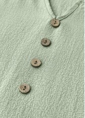 Sage Green dresses,Plain Color dresses,Everyday dresses,Casual dresses,ROTITA Button Sage Green A Line Split Neck Dress