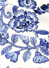 Blue swimwear,Plants swimwear,Floral swimwear,ROTITA Ruched Blue Random Floral Print Tankini Set