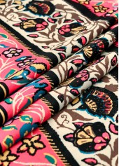 Multi Color dresses,Tribal dresses,Everyday dresses,Casual dresses,ROTITA Tummy Coverage Tribal Print Multi Color Round Neck Dress