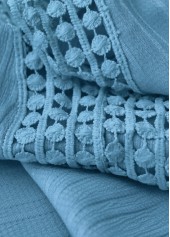 Dusty Blue dresses,Plain Color dresses,Vacation dresses,Vacation dresses,ROTITA Embroidery Dusty Blue A Line V Neck Sleeveless Dress