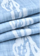 Light Blue dresses,Animal Print dresses,Everyday dresses,Casual dresses,ROTITA Circular Ring Tropical Plants Print Light Blue Strappy Dress