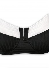 Black swimwear,Plain Color swimwear,ROTITA Black High Waisted Tie Bikini Set