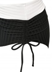 Black swimwear,Plain Color swimwear,ROTITA Black High Waisted Tie Bikini Set