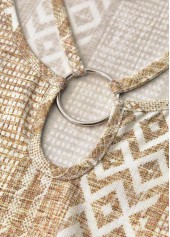 Light Camel dresses,Geometric dresses,Everyday dresses,Casual dresses,ROTITA Geometric Print Light Camel Dress