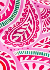 Pink swimwear,Paisley swimwear,ROTITA Ruched Pink Paisley Print Mid Waisted Tankini Set