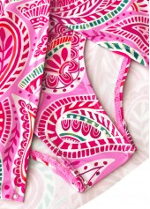 Pink swimwear,Paisley swimwear,ROTITA Ruched Pink Paisley Print Mid Waisted Tankini Set