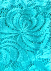 Cyan swimwear,Plain Color swimwear,ROTITA Lace V-Neck Cyan One Piece Swimwear and Bra