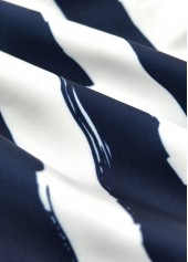 Navy swimwear,Striped swimwear,Geometric swimwear,ROTITA Tie Navy Striped Mid Waisted Tankini Set