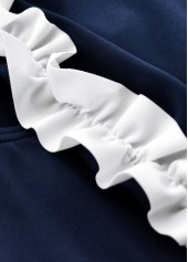 Navy swimwear,Striped swimwear,Geometric swimwear,ROTITA Tie Navy Striped Mid Waisted Tankini Set