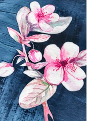 Denim Blue tops,Plants tops,Floral tops,ROTITA Random Floral Print Denim Blue V Neck Tank Top