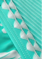 Cyan swimwear,Floral swimwear,Plants swimwear,ROTITA Cyan Floral Print Mid Waisted Tankini Set