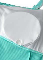 Cyan swimwear,Floral swimwear,Plants swimwear,ROTITA Cyan Floral Print Mid Waisted Tankini Set