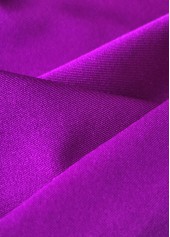 Purple swimwear,Plain Color swimwear,ROTITA V-Neck Twist Purple One Piece Swimdress