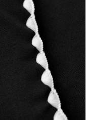 Black swimwear,Striped swimwear,Geometric swimwear,ROTITA Patchwork Black Striped Mid Waisted Tankini Set