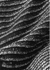 Black swimwear,Striped swimwear,Geometric swimwear,ROTITA Patchwork Black Striped Mid Waisted Tankini Set