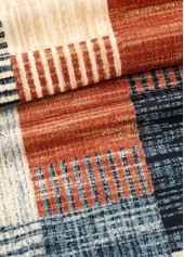 Multi Color tops,Geometric tops,ROTITA Geometric Print Short Sleeve Fake Two Piece Twinset