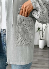 Light Grey Marl tops,Plain Color tops,ROTITA Light Grey Marl Long Sleeve Hoodie