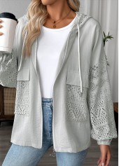 Light Grey Marl tops,Plain Color tops,ROTITA Light Grey Marl Long Sleeve Hoodie