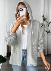 Light Grey Marl tops,Plain Color tops,ROTITA Light Grey Marl Long Sleeve Hoodie