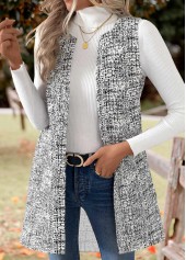 Schwarze ärmellose Weste mit Rundhalsausschnitt und Rotita-Graffiti-Print