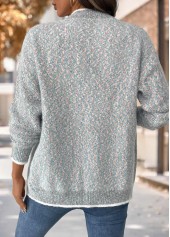 Multi Color tops,Contrast Color tops,Tummy Coverage Multi Color Long Sleeve Cardigan