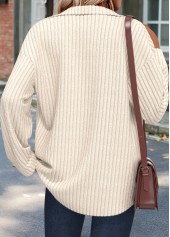 Beige tops,Plain Color tops,ROTITA Tummy Coverage Beige Long Sleeve Shirt