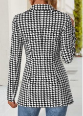 Black tops,Geometric tops,ROTITA Geometric Print Black Blazer