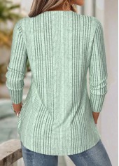 Sage Green tops,Plain Color tops,ROTITA Tummy Coverage Sage Green Split Neck T Shirt