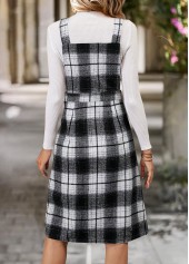 Black dresses,Plaid dresses,Geometric dresses,Everyday dresses,Casual dresses,ROTITA Tummy Coverage Plaid Black Sleeveless Tank Dress