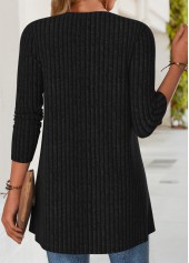 Black tops,Geometric tops,ROTITA Tummy Coverage Geometric Print Black Fake Two Piece Twinset