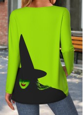 Neon Green tops,Halloween tops,ROTITA Halloween Tummy Coverage Neon Green Round Neck T Shirt