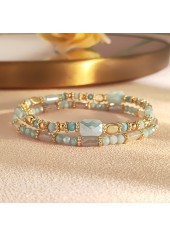 Armbandset aus salbeigrünen Acrylperlen