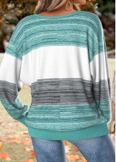 Mint Green tops,Striped tops,Geometric tops,ROTITA Tummy Coverage Striped Mint Green Round Neck T Shirt