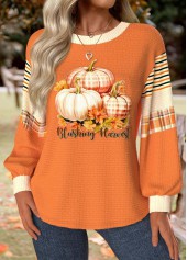 Rotita Halloween – Bauchbedeckung – Neonoranges Sweatshirt mit Kürbis-Print