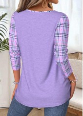 Light Purple tops,Halloween tops,ROTITA Halloween Tummy Coverage Pumpkin Print Light Purple T Shirt