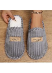 Light Grey shoes,Letter shoes,Letter Print Light Grey Falt Round Toe Slippers