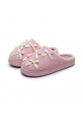 Pink Closed Tweed Toe Falt Slippers
